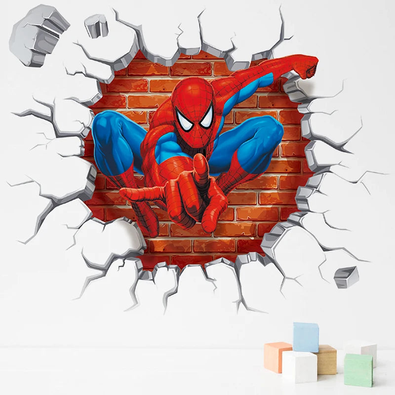 Spiderman super heróis adesivos de parede para crianças