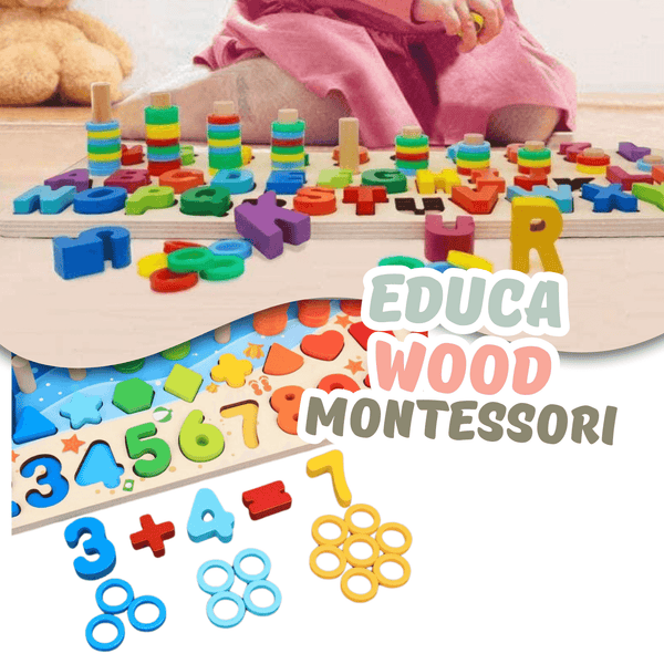 Educa Wood - Kit Educacional Montessori de Madeira